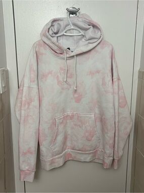 LazyPants Women’s Pink Watercolour Patterened Oversized Hoodie - size XL